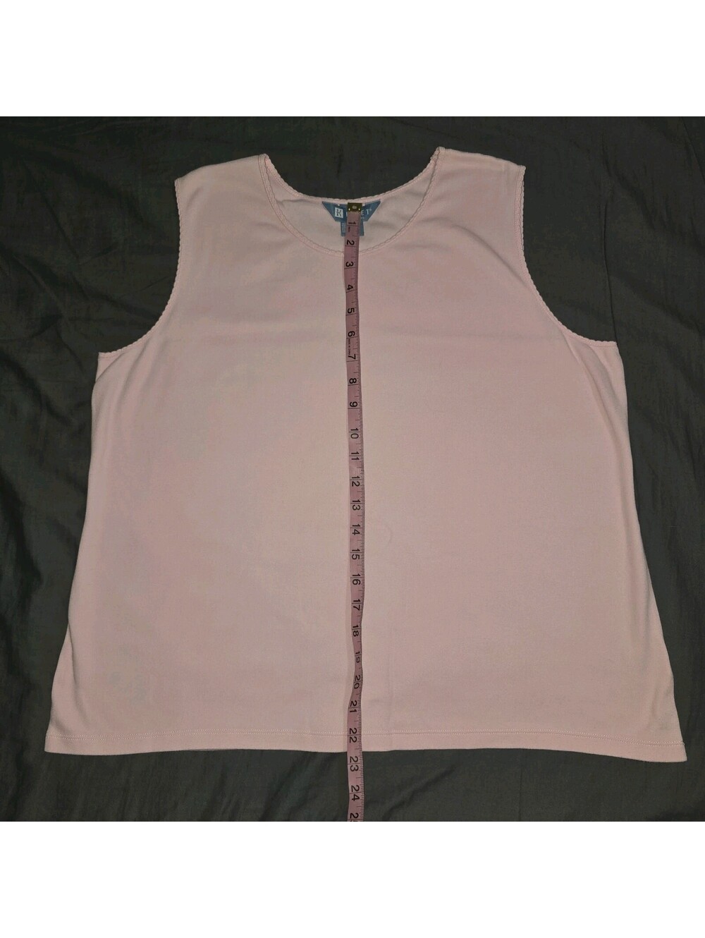 Koret Pastel Pink 1X Sleeveless Cotton Round Neck Tank Top - Picture 4 of 6